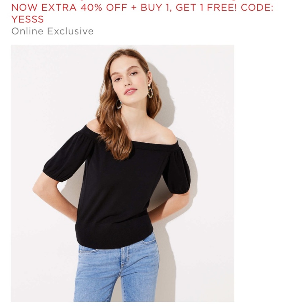 Loft off the shoulder black sweater